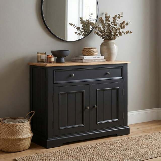 Charlton Oak and Black Painted Small Sideboard