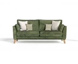 Palermo Olive Green Chenille Fabric 3 Seater Sofa