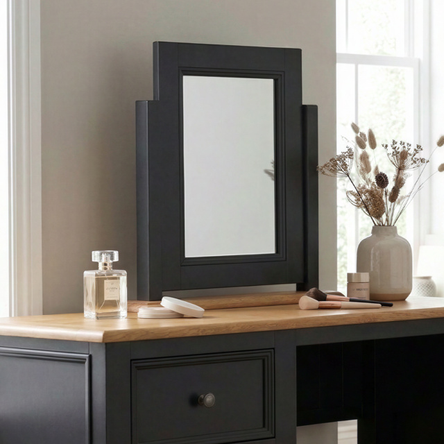 Charlton Oak and Black Painted Dressing Table Mirror