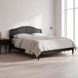 Chateau Noir Oak and Black Painted Super King Size Bed