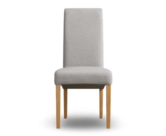 Scroll Back Grey Set of 2 Fabric Dining Chairs