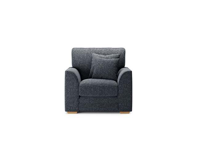 Jasper Navy Chenille Fabric Armchair
