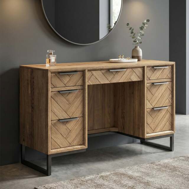 Herringbone Solid Oak Dressing Table