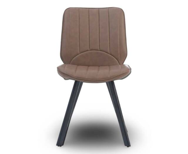 Hendrick Brown Set of 2 Faux Leather Dining Chairs