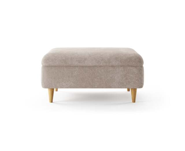 Capri Natural Chenille Fabric Footstool