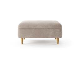 Capri Natural Chenille Fabric Footstool