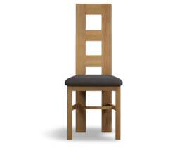 Natural Charcoal Grey Set of 2 Fabric Dining Chairs