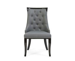 Francesca Grey Set of 2 Faux Leather Dining Chairs