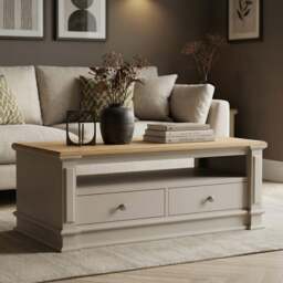 Lawson Oak and Soft White Painted Coffee Table