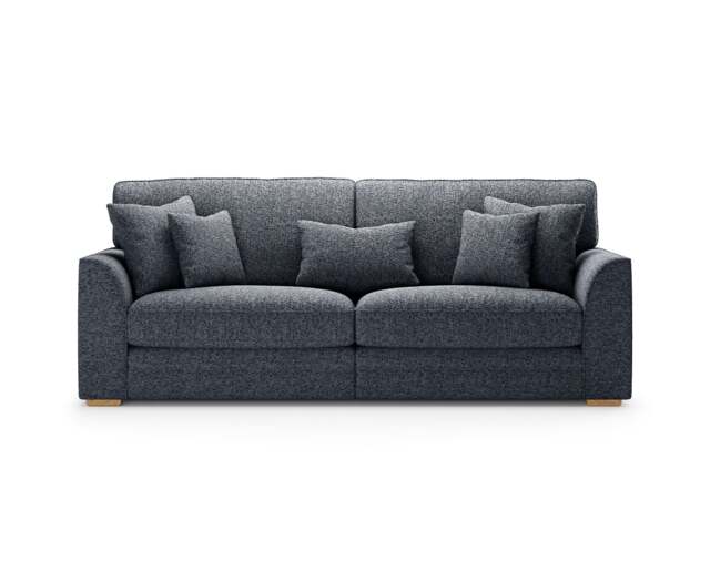 Jasper Navy Chenille Fabric 4 Seater Sofa
