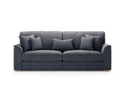 Jasper Navy Chenille Fabric 4 Seater Sofa