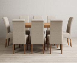 York 150cm Solid Oak Dining Table with 6 Brown  Chairs