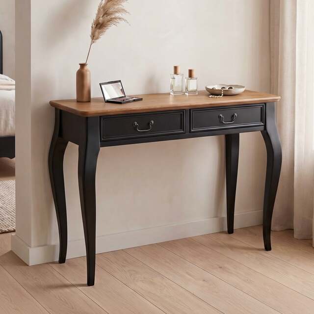 Chateau Noir Oak and Black Painted Dressing Table
