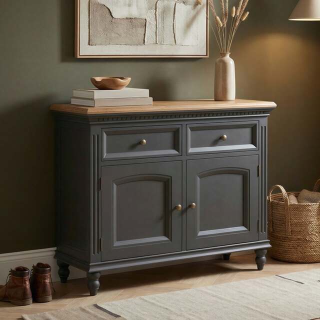 Francis Oak and Charcoal Grey Painted Small Sideboard