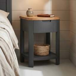 Bradwell Oak and Charcoal Painted 1 Drawer Bedside Chest