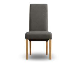 Scroll Back Charcoal Grey Set of 2 Fabric Dining Chairs