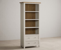 Weymouth Oak and Soft White Painted Tall Bookcase