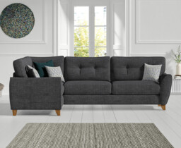 Florin Charcoal Grey Fabric Left Hand Facing Corner Sofa