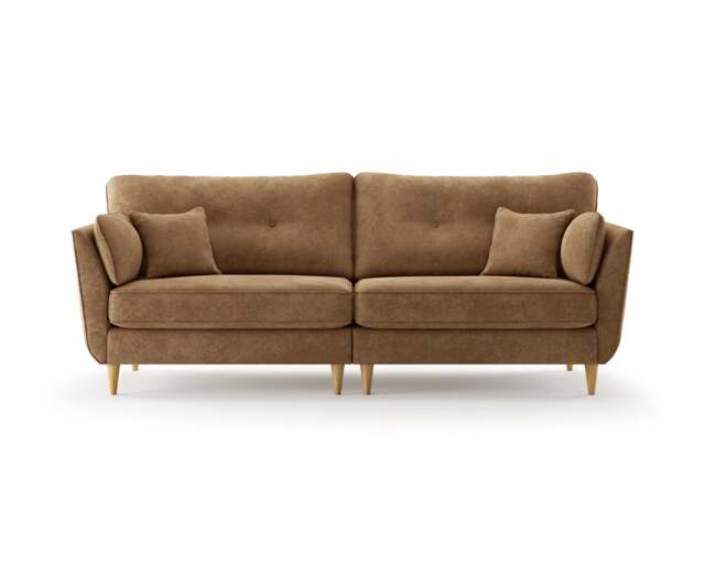 Capri Almond Fine Chenille Fabric 4 Seater Sofa