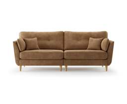 Capri Almond Fine Chenille Fabric 4 Seater Sofa