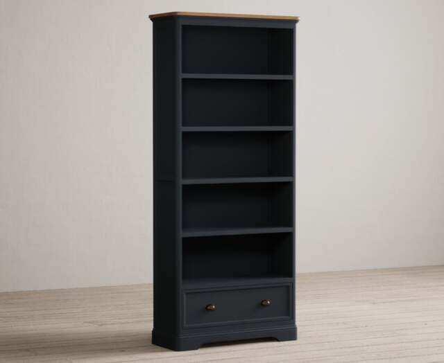 Bridstow Oak and Blue Painted Tall Bookcase