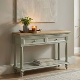 Francis Oak and Soft Green Painted Console Table