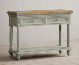 Francis Oak and Soft Green Painted Console Table