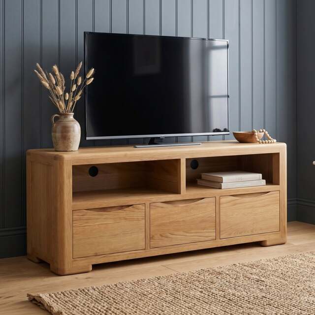 Harper Solid Oak Large TV Cabinet