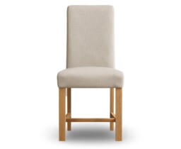 Braced Natural Set of 2 Fabric Dining Chairs