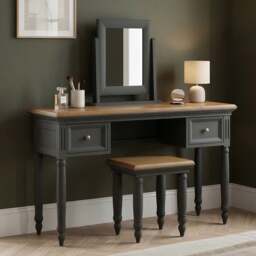 Francis Oak and Charcoal Grey Painted Dressing Table Set