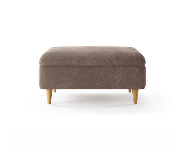 Capri Latte Chenille Fabric Footstool
