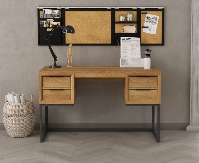 Loft Solid Oak Computer Desk