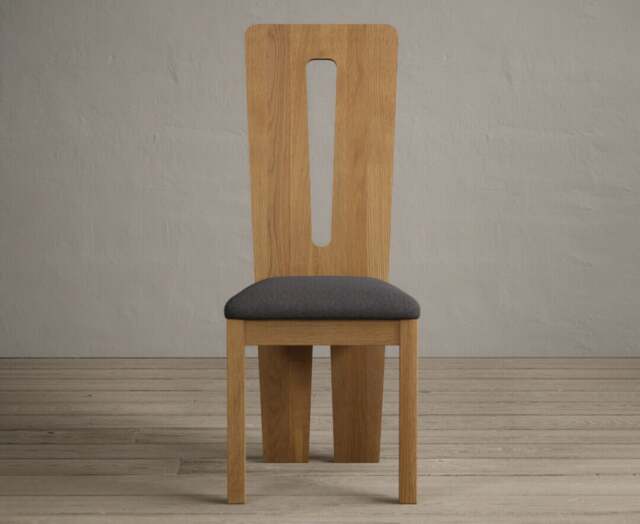 Lucca Charcoal Grey Set of 2 Fabric Dining Chairs