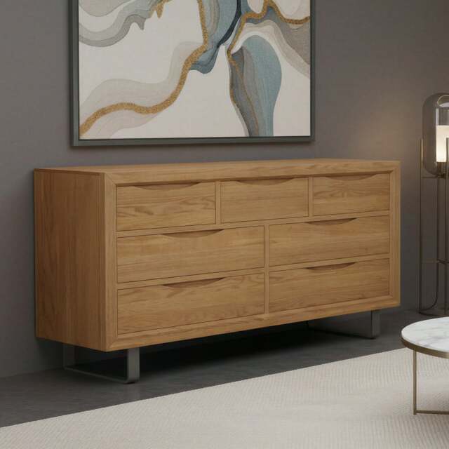 Parker Solid Oak Wide Chest Of Drawers