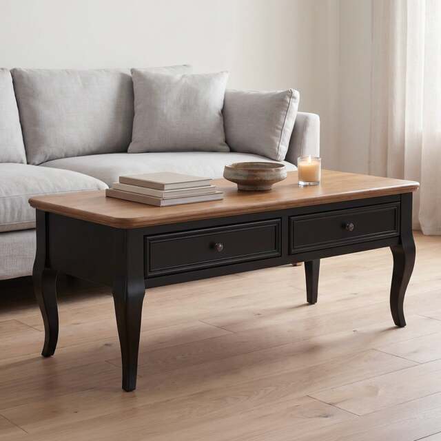Chateau Noir Oak and Black Painted Coffee Table