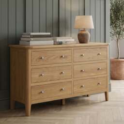 Wide Solid Oak Chest of Drawers - Extra Storage