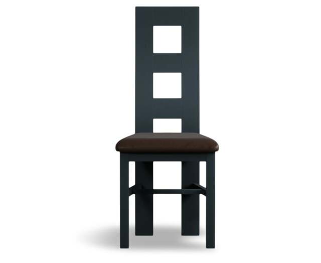 Painted Brown Set of 2 Painted Dining Chairs