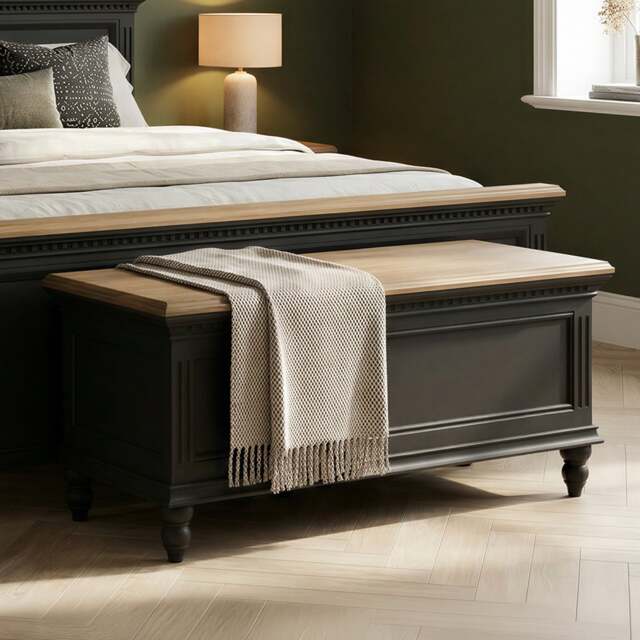 Francis Oak and Charcoal Grey Painted Blanket Box