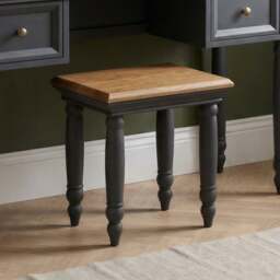 Francis Oak and Charcoal Grey Painted Dressing Table Stool