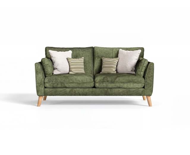 Palermo Olive Green Chenille Fabric 2 Seater Sofa