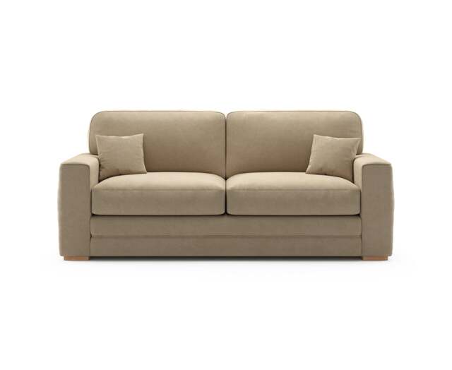 Madden Biscuit Fabric Three Seater Sofa