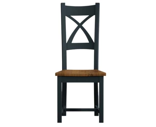 Painted Rustic Oak Set of 2 Painted Dining Chairs