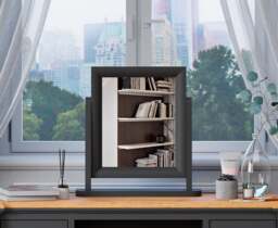Charcoal Grey Painted Dressing Table Mirror