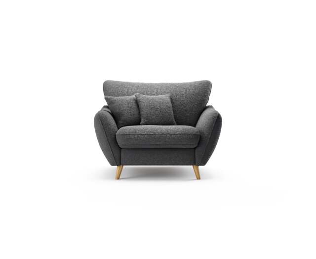 Palma Charcoal Chenille Fabric Armchair