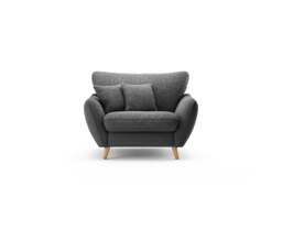Palma Charcoal Chenille Fabric Armchair