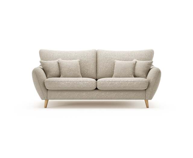 Palma Natural Chenille Fabric 3 Seater Sofa