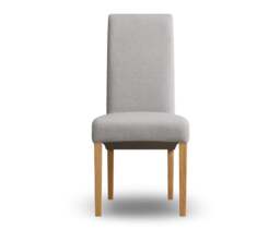 Scroll Back Grey Set of 2 Fabric Dining Chairs