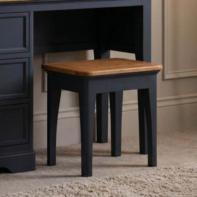 Bridstow Oak and Blue Painted Dressing Stool