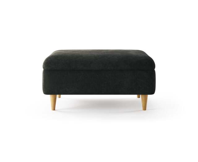 Capri Anthracite Chenille Fabric Footstool