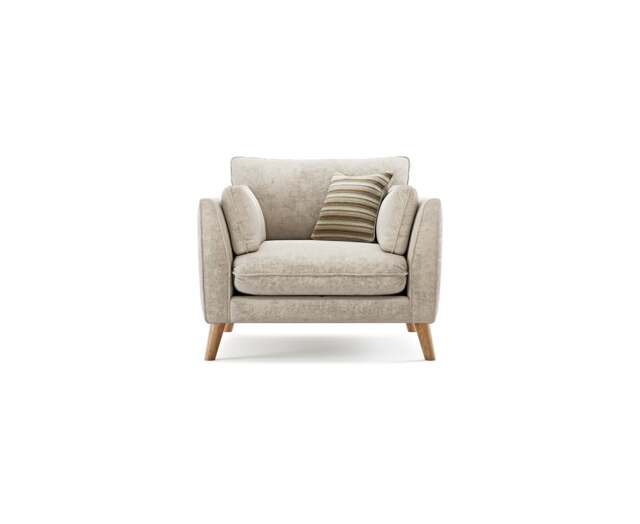 Palermo Cream Chenille Fabric Armchair